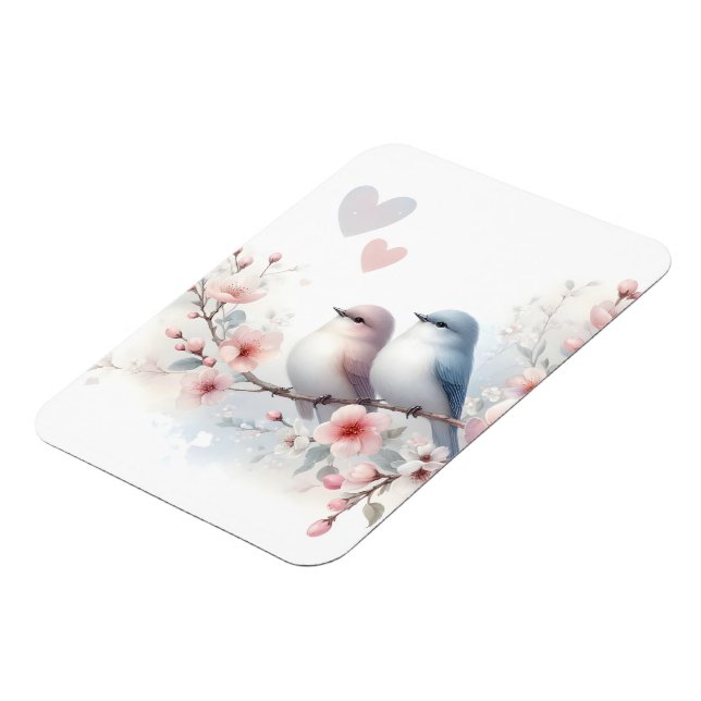 Íman Romantic Love Birds Cherry Blossom Branch (Left Side)