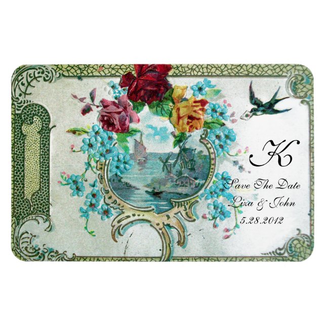 Íman ROMANTİCA 3 MONOGRAM, Salve A Data, Branco (Horizontal)