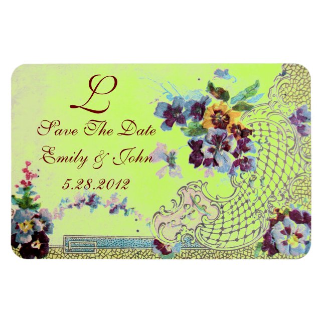 Íman ROMANTİCA MONOGRAM, Salve A Data, Verde (Horizontal)