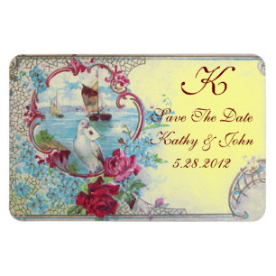 Íman ROMANTİCA  MONOGRAM ,Save The Date,Yellow