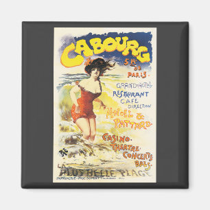Íman Romântico Vintage Cabourg Viagem Holiday Poster