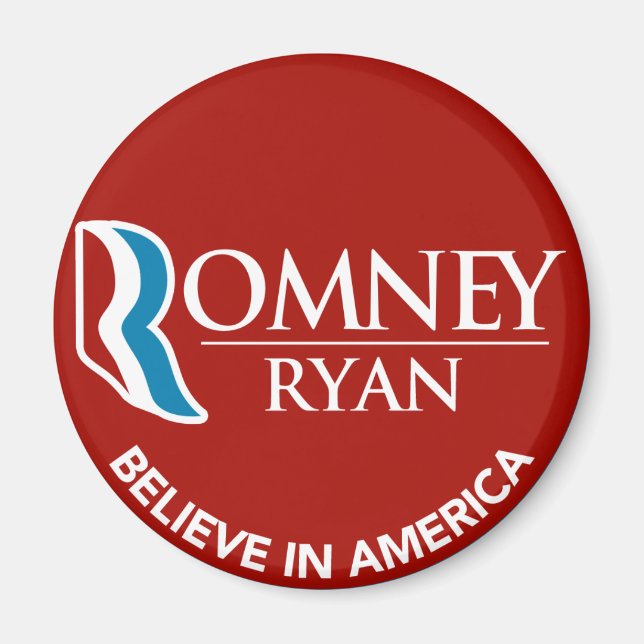 Íman Romney Ryan Acredita Na America Round Red (Frente)