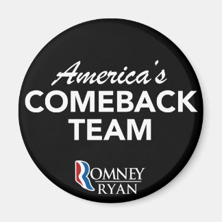 Íman Romney Ryan America's Comeback Team Round (Negro)