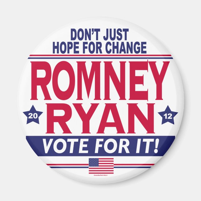 Íman Romney Ryan Hope Change (Frente)