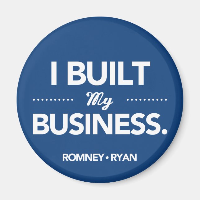 Íman Romney Ryan I Construiu Minha Empresa (Azul) (Frente)