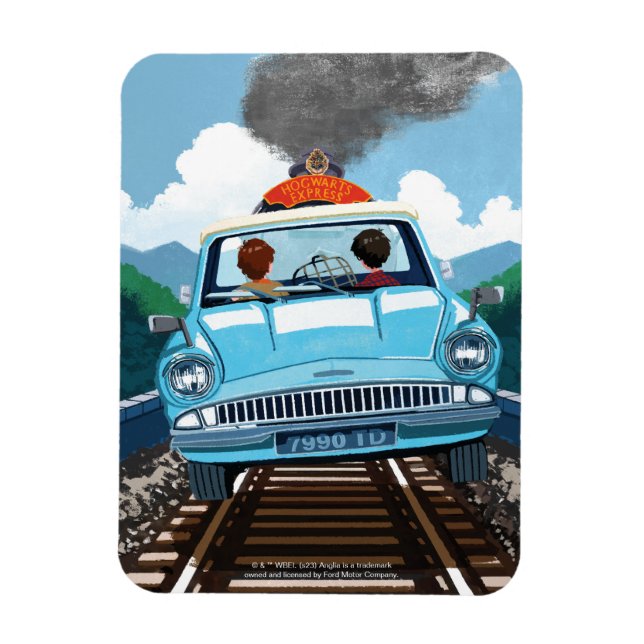 Íman Ron & HARRY POTTER™ de carro voador para HOGWARTS™ (Vertical)