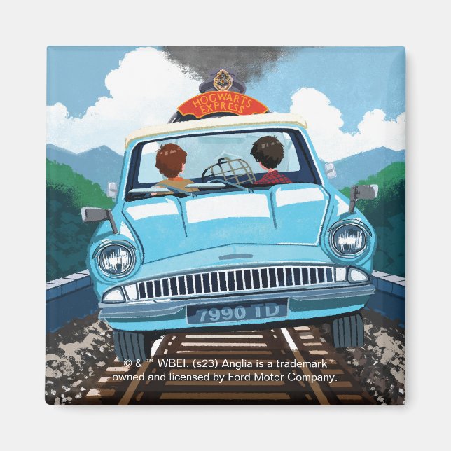 Íman Ron & HARRY POTTER™ em carro voador para HOGWARTS™ (Frente)