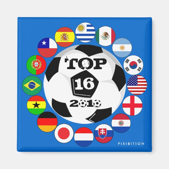 Íman Ronda De 16 Bandeiras Do Mundo Do Magnet (Frente)