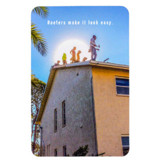 Íman Roofers em um telhado de ímã fotográfico flexível