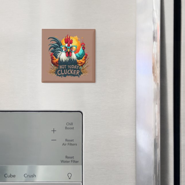 Íman Rooster Engraçado "Não Hoje Enganador" Fazenda Art (In Situ (Fridge))