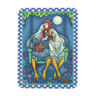ÍMAN  ROOSTER HEN CANOODLES, DOCES DE FRANGO