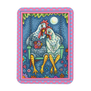 ÍMAN ROOSTER HEN CANOODLES, DOCES DE FRANGO