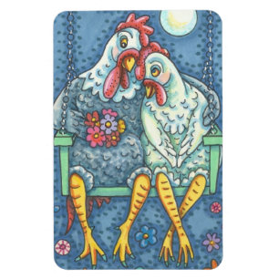 Íman ROOSTER & HEN LOVERS, CHICKEN MAGNET Large
