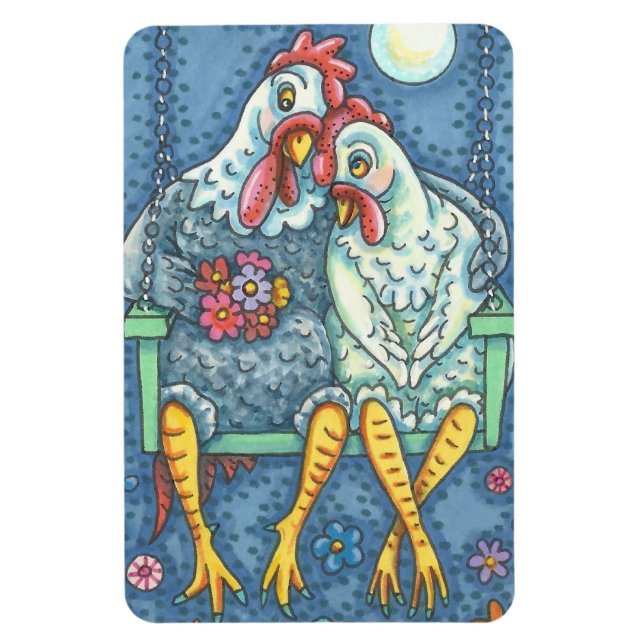 Íman ROOSTER & HEN LOVERS, CHICKEN MAGNET Large (Vertical)