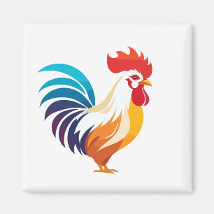 Íman Rooster Vetor Arte Animal Moderna Gráfico Urbano