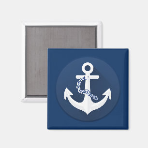 Íman Rope & Âncora Símbolo Náutico Branco Azul Marinho