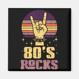 Íman Roqueiro dos Anos 80 Mão Música de Metal Punk Vint
