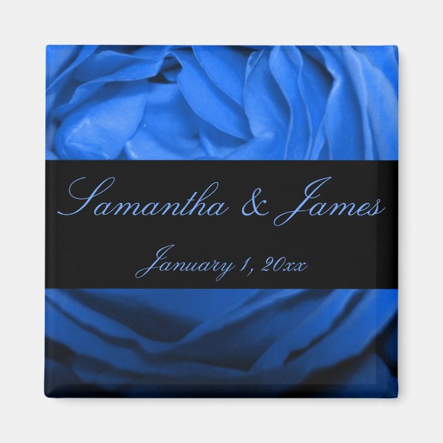 Íman Rosa Azul Casamento Pessoal (Frente)