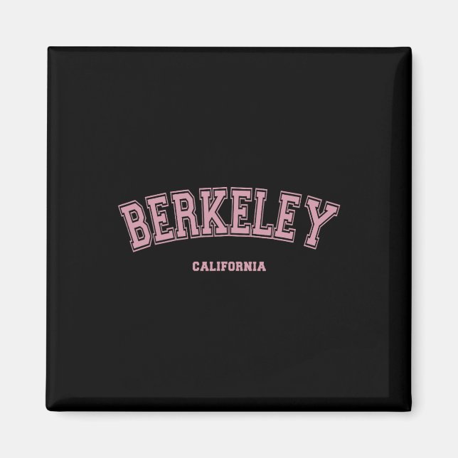 Íman Rosa Berkeley Califórnia Ca Estilo Varsity Em Berk (Frente)