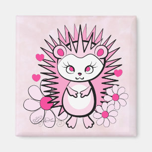 Íman Rosa bonito feminino do ouriço