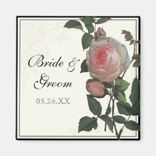 Íman Rosa botânico do rosa, imã salve a data Wedding