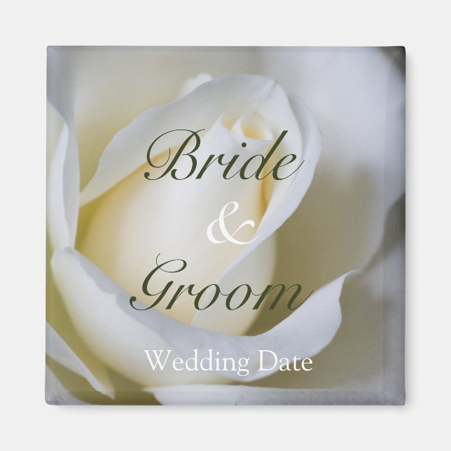 Íman Rosa branca ・ Imã salve a data (Frente)