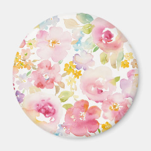 Íman Rosa da aguarela dos plenos Verões floral