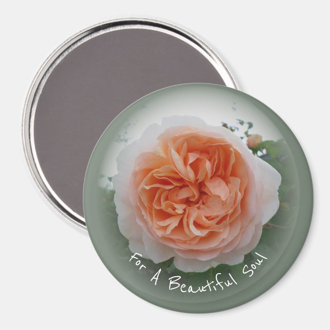 Íman Rosa Damasco em Flor Completa com Vinheta Verde (Front/Back)