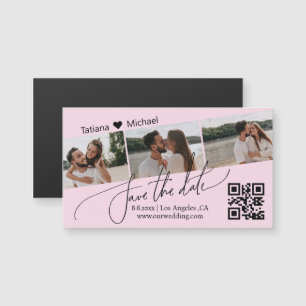 íman rosa de código qr 3 colagem de fotos para dat