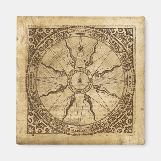 Íman Rosa de Compass Antigo (Frente)
