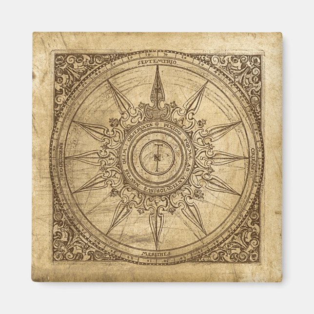 Íman Rosa de Compass Antigo (Frente)