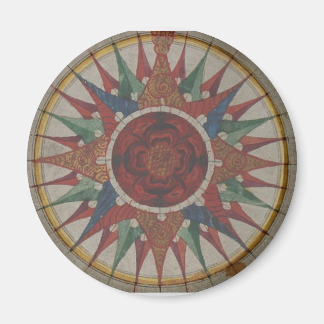 Íman Rosa de Compass Manuscrito (Frente)