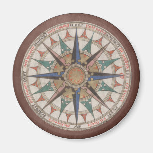Íman Rosa de Compass Marrom Antigo