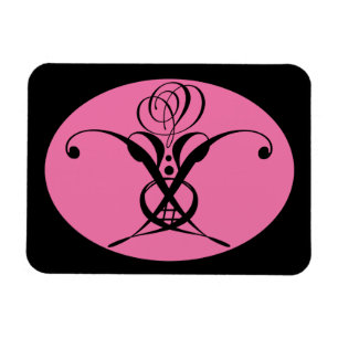Íman Rosa de Deco de Arte Rosa e Preta