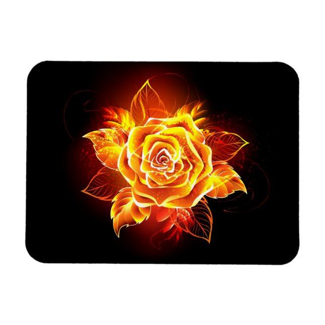 Íman Rosa de Fogo em Flor (Horizontal)