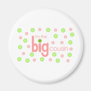 Íman Rosa de Polkadot e t-shirt grande verde do primo