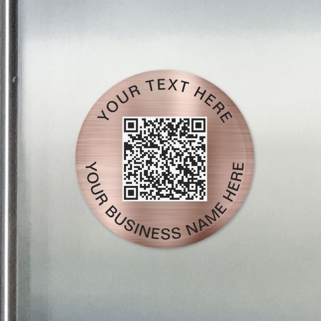 Íman Rosa de Promocional de Código QR Dourado (QR Code Promotional Rose Gold Magnet)