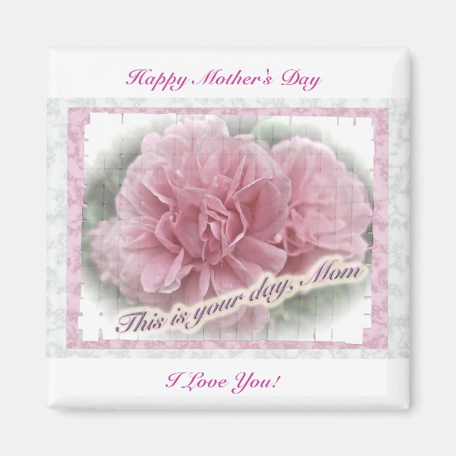 Íman Rosa de Subida Rosa-dia de as mães Brilhante  (Frente)