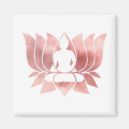 Íman Rosa Dourada Textura de Watercolor - Zen de Medita