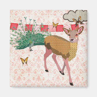 Íman Rosa Dourado e magneta cor-de-rosa pavão