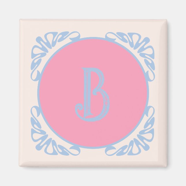 Íman Rosa e azul personalizados (Frente)
