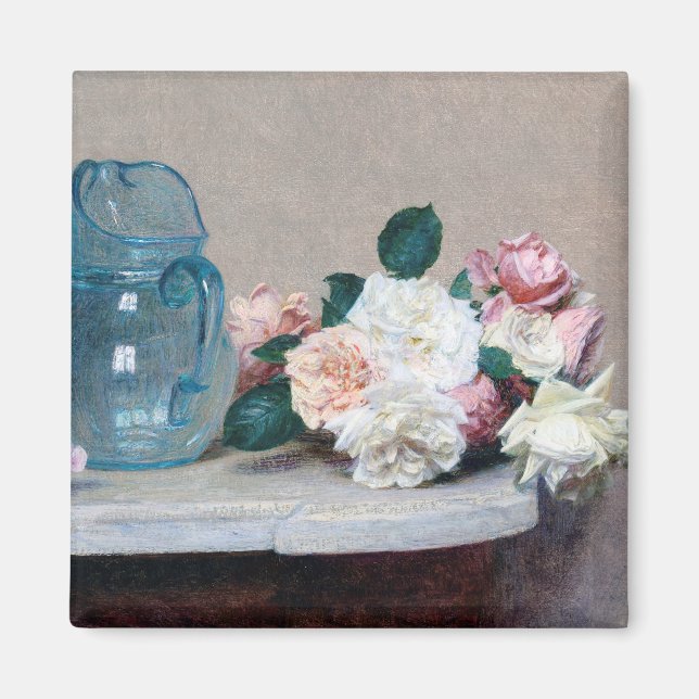 Íman Rosa e Glass Jug, Henri Fantin-Latour (Frente)