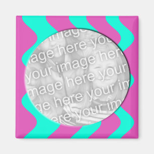 Íman rosa e quadro da foto de turquesa