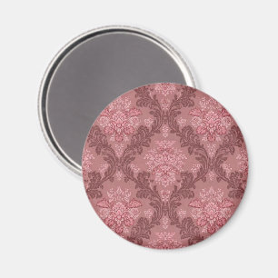 Íman Rosa Empoeirado Rosa Suave Borgonha Damask Elegant