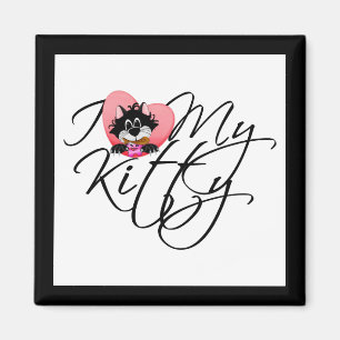 Íman Rosa eu amo meus camiseta e presentes do gatinho