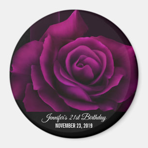 Íman Rosa Flor de Partido Data Roxa-Vermelho Gótico