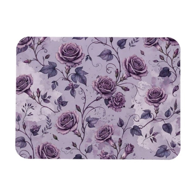 Íman Rosa Lavanda Empoeirada Tons Sonhadores Florais  (Horizontal)