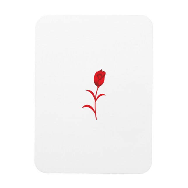 Íman Rosa Madder, Lava Vermelho, Design floral (Vertical)