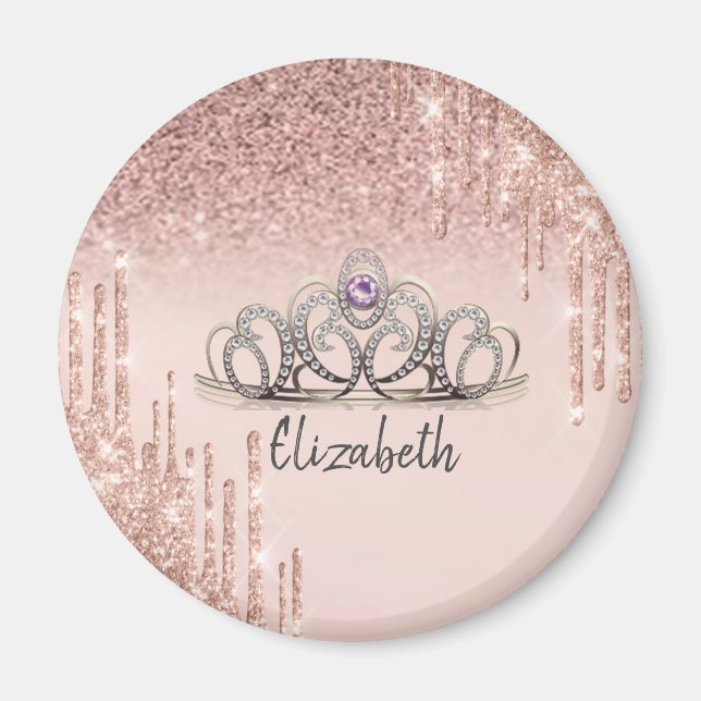 Íman Rosa moderno, Dourado Glitter Drives Ombre Tiara C (Frente)