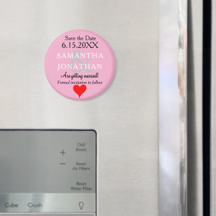 Íman Rosa Pastel Casamento Salve a Data Coração